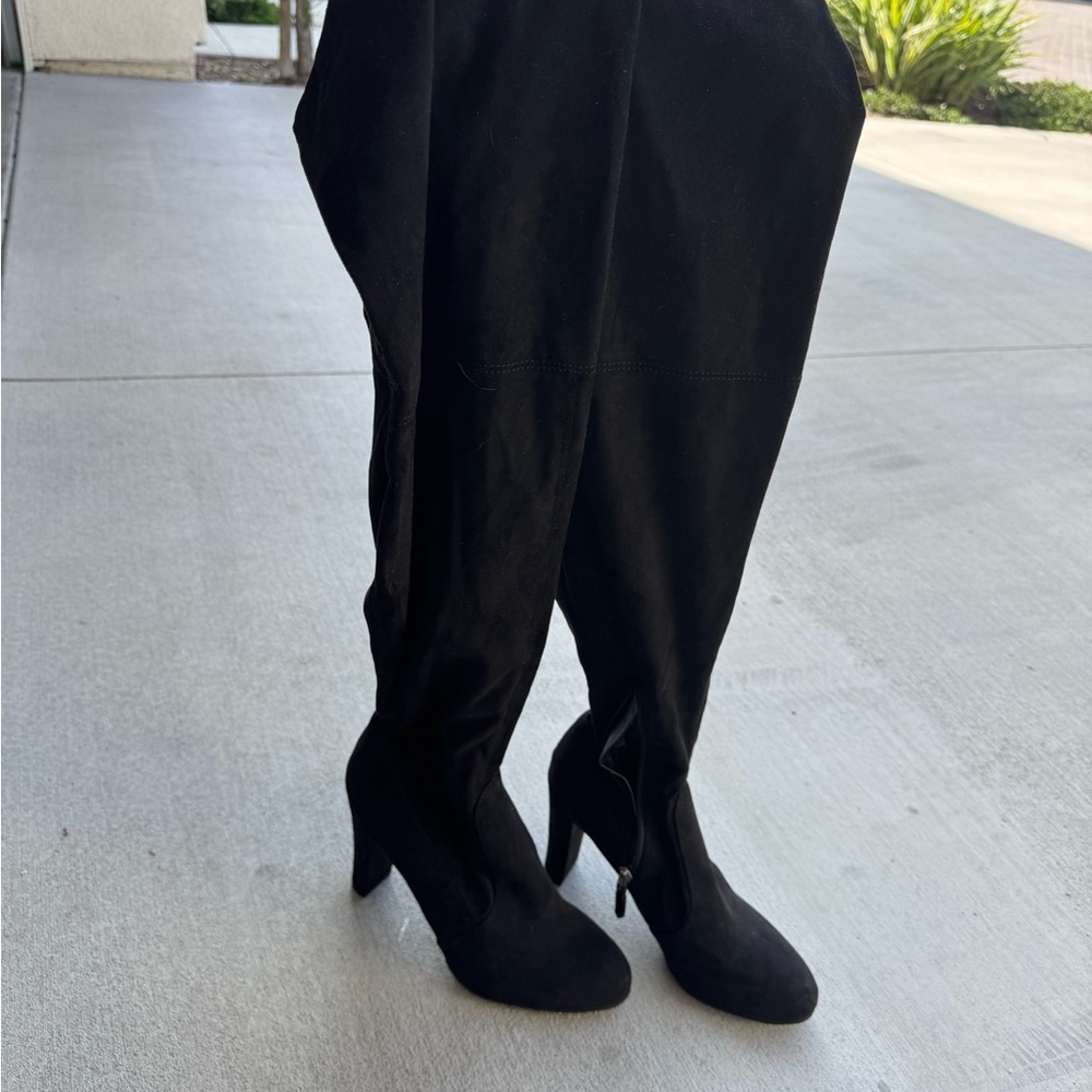 Sam Edelman Black Over-the-Knee Heeled Boots